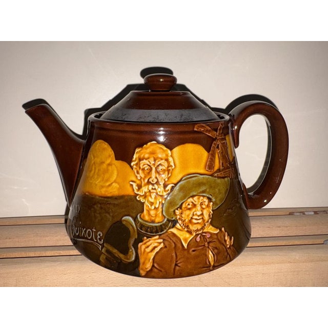 Ceramic Teapot with Don Quixote and Sancho Panza from Royal Doulton Kingsware, England, 1950 For Sale - Image 11 of 11