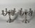 Pair of 950 sterling silver candelabra. In the 18th-century Louis XVI style. Marked with the French Minerva 1st standard...