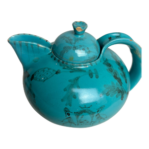 1950s Ciaurro Orvieto Turquoise Teapot