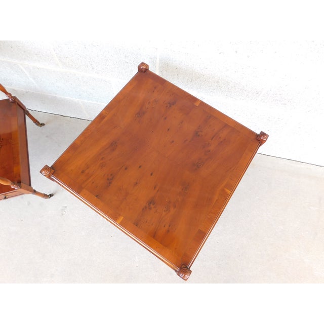 Hekman Furniture Hekman Regency Style Olive Wood Mahogany End Tables - A Pair For Sale - Image 4 of 18