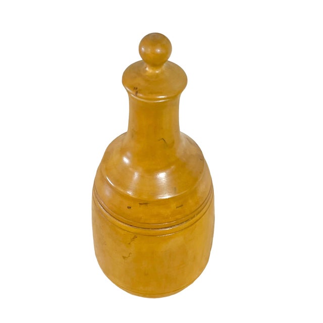 Brown Vintage Treen Costa Rican Bottle With Stopper For Sale - Image 8 of 9