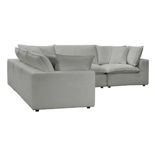 Cali Slate Performance Fabric Modular L-Sectional For Sale