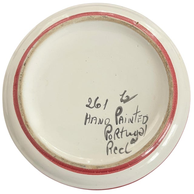 White Vintage Hand-Painted Portuguese Cachepot and Reticulated Underplate in the Style of Herend For Sale - Image 8 of 11