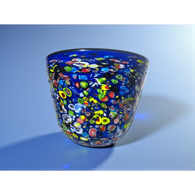 Blue Murano Glass Cachepot with Murrine from Manifattura Di Murano, 1980s For Sale - Image 8 of 8