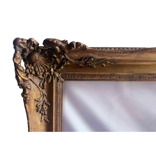 Rare, mid-19th century European Louis XV style giltwood painting frame. This substantial and beautifully carved frame has...