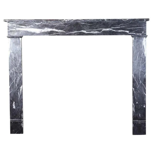 19th Century Louis Philippe Grey Saint Anne Marble Antique Fireplace Mantel For Sale - Image 10 of 10