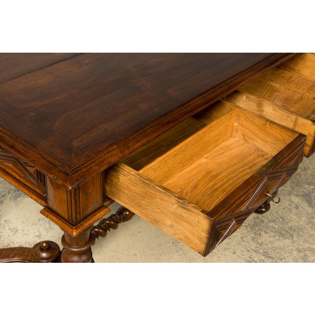 Late 19th Century French Louis XIII Style Walnut Writing Table For Sale - Image 13 of 18