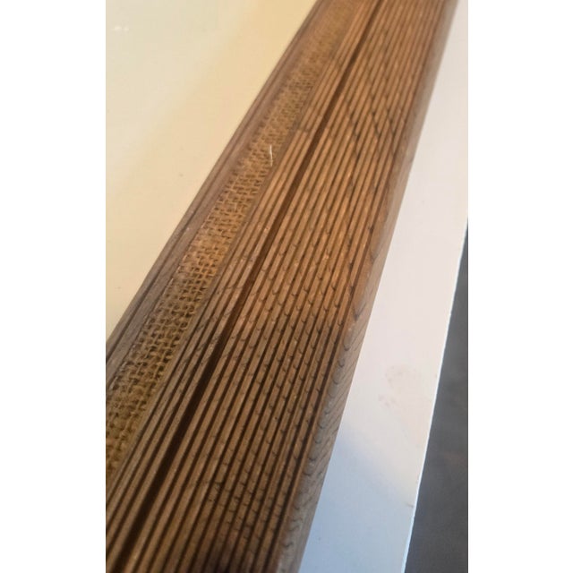 1970s Primitive Wood and Burlap Trompe Picture Frame For Sale - Image 5 of 16
