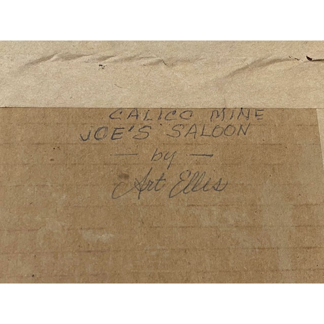 Art Ellis "Calico Mine, Joe's Saloon" Original Watercolor C.1980 For Sale - Image 10 of 12