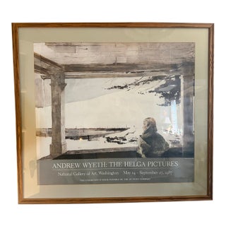 Andrew Wyeth the Helga Pictures 1987 National Gallery of Art Exhibition Poster, Matted in Oak Frame For Sale