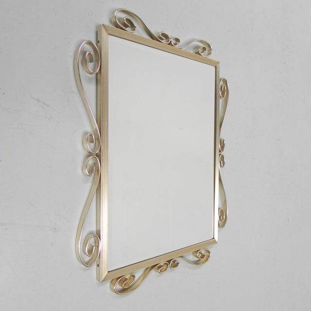 Vintage Faceted Mirror in Aluminum Frame, 1950s For Sale - Image 17 of 17