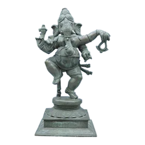 Early 20th Century Ganesh Bronze Statue Chola Style Ganesha Metal