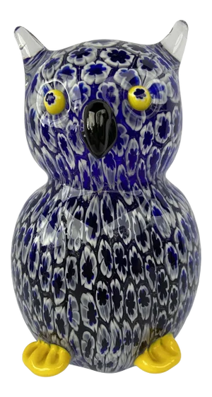 Mid-Century Millefiori Glass Owl