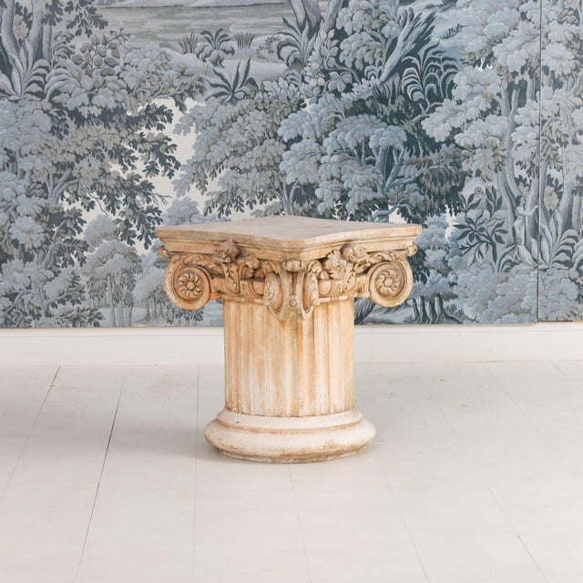 Mid 20th Century French Plaster Column Stand Side Table For Sale - Image 17 of 18
