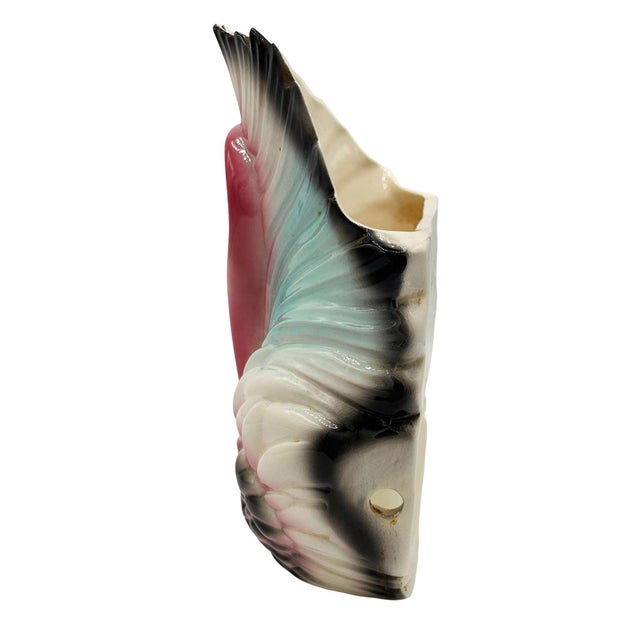 1950s Mid-Century California Ceramic Pottery Pink Flamingo W/ Open Wings Tv Table Lamp For Sale - Image 4 of 9