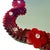 1960s Vintage Red Floral Venetian Murano Glass Table Mirror For Sale - Image 5 of 10