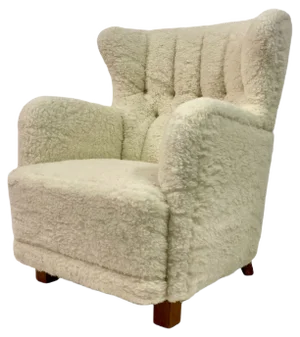 Large Danish Armchair in Lambswool