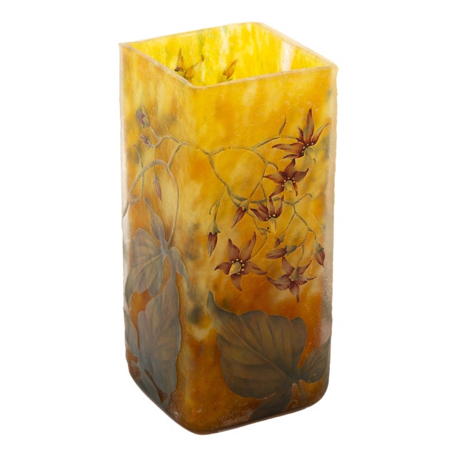 Art Nouveau Orchis Vase in Multi-Layered Glass by Daum, 1890s For Sale