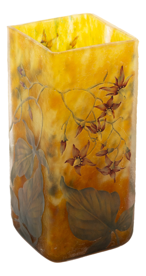 Art Nouveau Orchis Vase in Multi-Layered Glass by Daum, 1890s