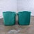 1980’s Art Deco Revival Hollywood Regency Channeled Fan Back Club Chairs W/Teal Chenille Fabric by Perfection Furniture, a Pair For Sale - Image 4 of 18