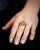Contemporary 1990s Carved Citrine and Diamond Dome Ring, Size 6.75 For Sale - Image 3 of 4