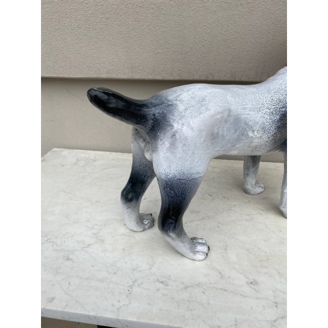 White Large Majolica Terracotta Dog Terrier Bavent For Sale - Image 8 of 9
