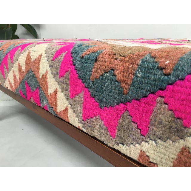 2020s Herki Kilim Covered Bench For Sale - Image 5 of 6