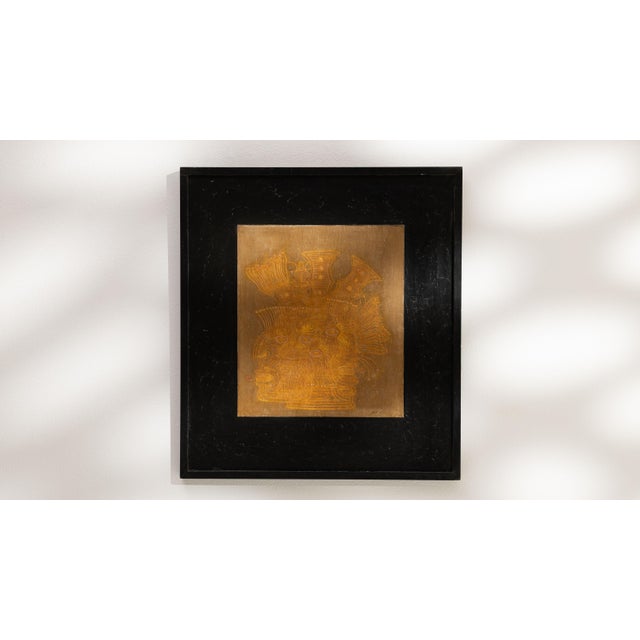 1960s Italy Burnt Orange Wood Painting For Sale - Image 11 of 15