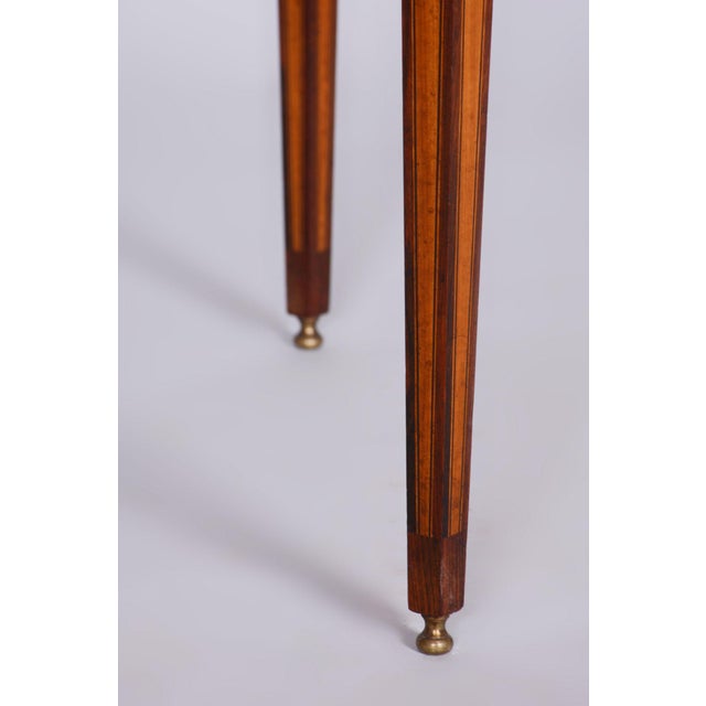 Wood Biedermeier Side Table in Walnut and Maple Marquetry, 1850s For Sale - Image 7 of 12