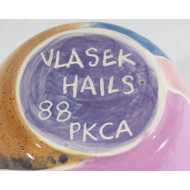 Ceramic Doris Vlasek-Hails Signed 1988 Postmodern Ceramic Vase For Sale - Image 7 of 7