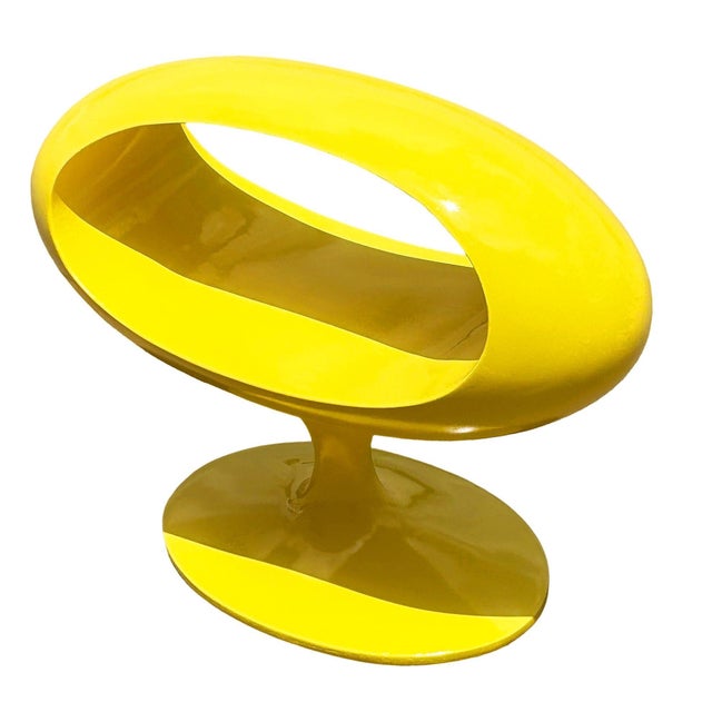 Yellow Y2k Space Age William Emmerson Attributed "Spheroid" Yellow Side Drinks Table For Sale - Image 8 of 8