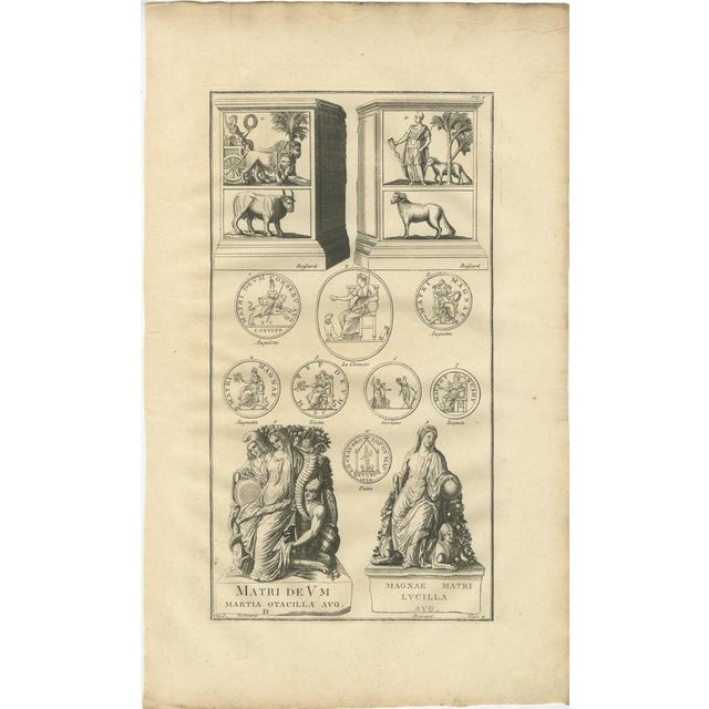 After Bernard de Montfaucon, Roman Chariot Relief and Imperial Allegories, 1721, Engraving For Sale - Image 9 of 9