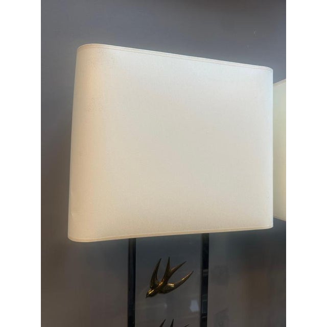 Vintage French Decorative Table Lamps in Glass and Brass, 1970, Set of 2 For Sale - Image 15 of 17