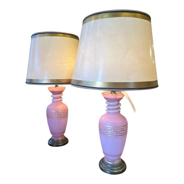Pair of Late 19th Century French Opaline Lamps For Sale