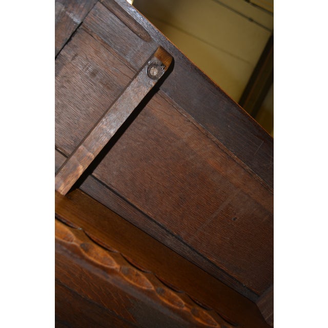 Early 1900’s English Oak Barley Twist Draw - Leaf Dining Pub / Tavern Extending Table For Sale - Image 16 of 16