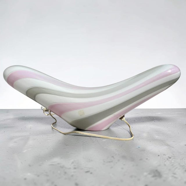 Itri Vetri Murano Vetri-Murano Glass Art Crescent Shaped Table Lamp For Sale - Image 4 of 10