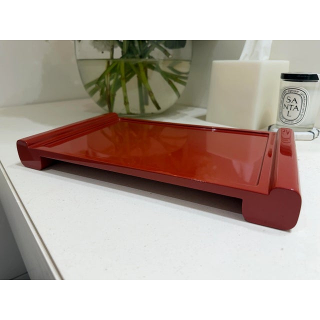 Contemporary Christian Liaigre Rouge Lacquer Hugo Tray Size 1 (Small) For Sale - Image 3 of 7