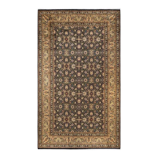 Black Mogul, One-of-a-Kind Hand-Knotted Area Rug in Black, 9' 0" x 15' 5" For Sale - Image 8 of 8
