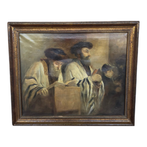 Antique Antal Anton Peczely (b.1891-1963) Oil on Canvas Jewish Scholar Painting