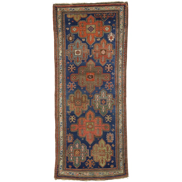 Antique Caucasian Kazak Rug, 04'01 X 09'10 For Sale - Image 9 of 9