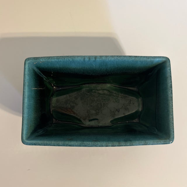 Mid 20th Century Mid-Century Blue Ceramic Planter For Sale - Image 5 of 5