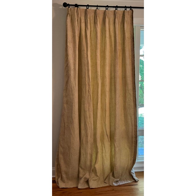 Traditional Set of 4, Rose Tarlow Drapery Panels With Lining, Interlining and Fringe For Sale - Image 3 of 15