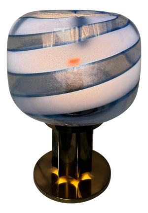 Hand-Blown Glass and Brass Table Lamp attributed to Toni Zuccheri, 1970s