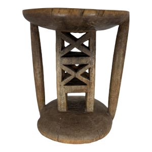 Vintage Hand-Carved African Stool