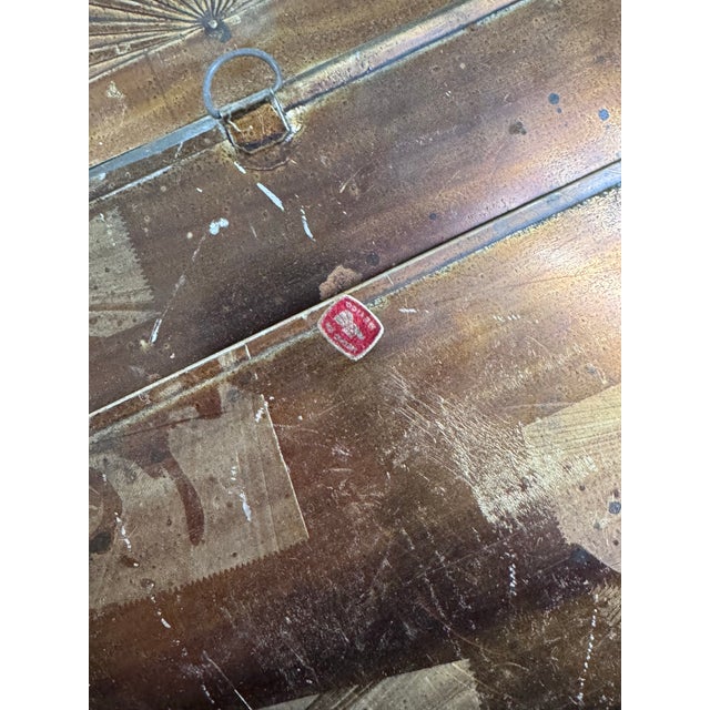 Mexican Folk Art Handcrafted Embossed Tin + Hand Painted Tile Mirror For Sale - Image 10 of 12