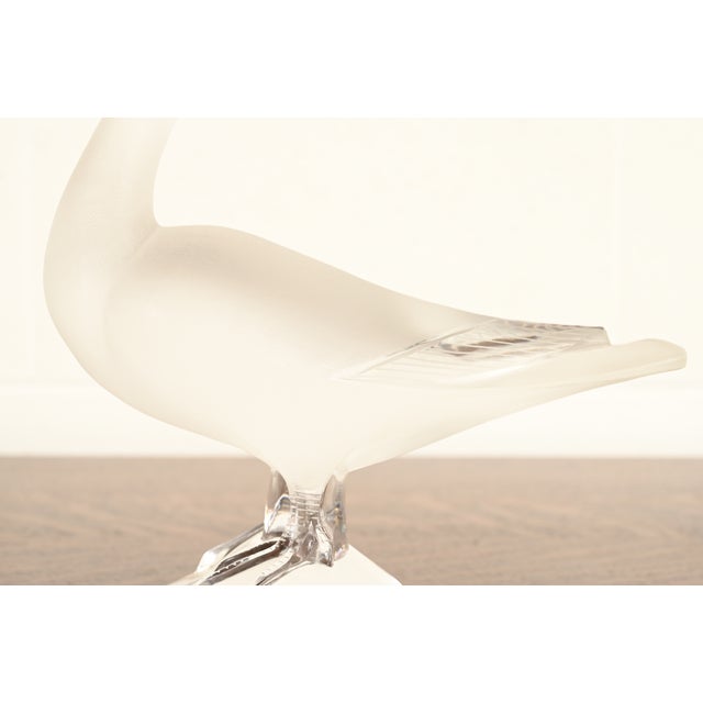 Transparent Lalique Art Deco Frosted Crystal Large Standing Duck Sculpture For Sale - Image 8 of 12
