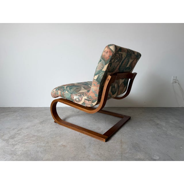 1970s Mid-Century Westnofa Style Cantilevered Bentwood Lounge Chair For Sale - Image 4 of 15