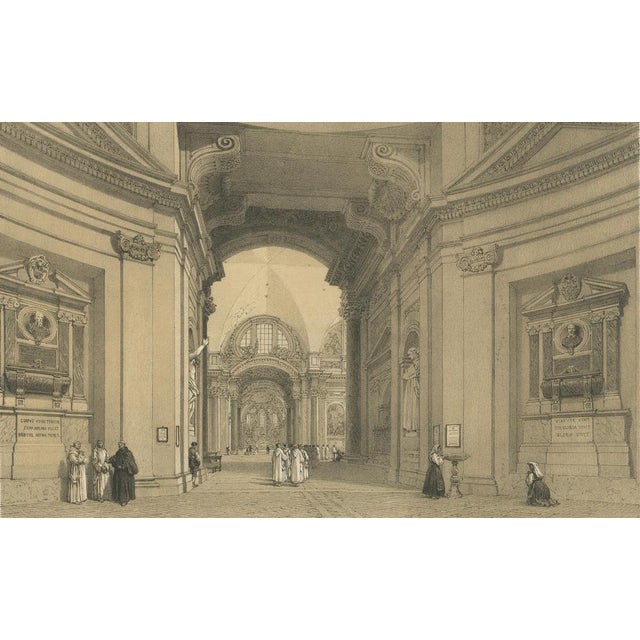 Benoist, Rome Church Interior, Santa Maria Degli Angeli, 1869, Print For Sale - Image 3 of 9