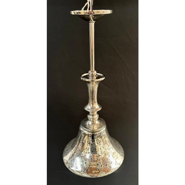 Modern Modern Silver Cone Pendant in Antiqued Finish For Sale - Image 3 of 10