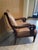 Tan Empire Revival Leather and Mahogany Library Armchair For Sale - Image 8 of 12